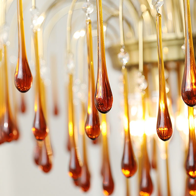 Antizer French Retro Water Drop Glass Chandelier