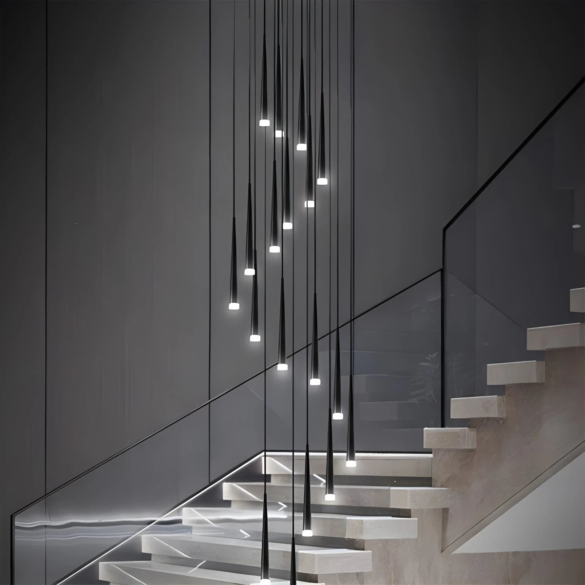 Antizer Meteor Shower Chandelier for Staircase