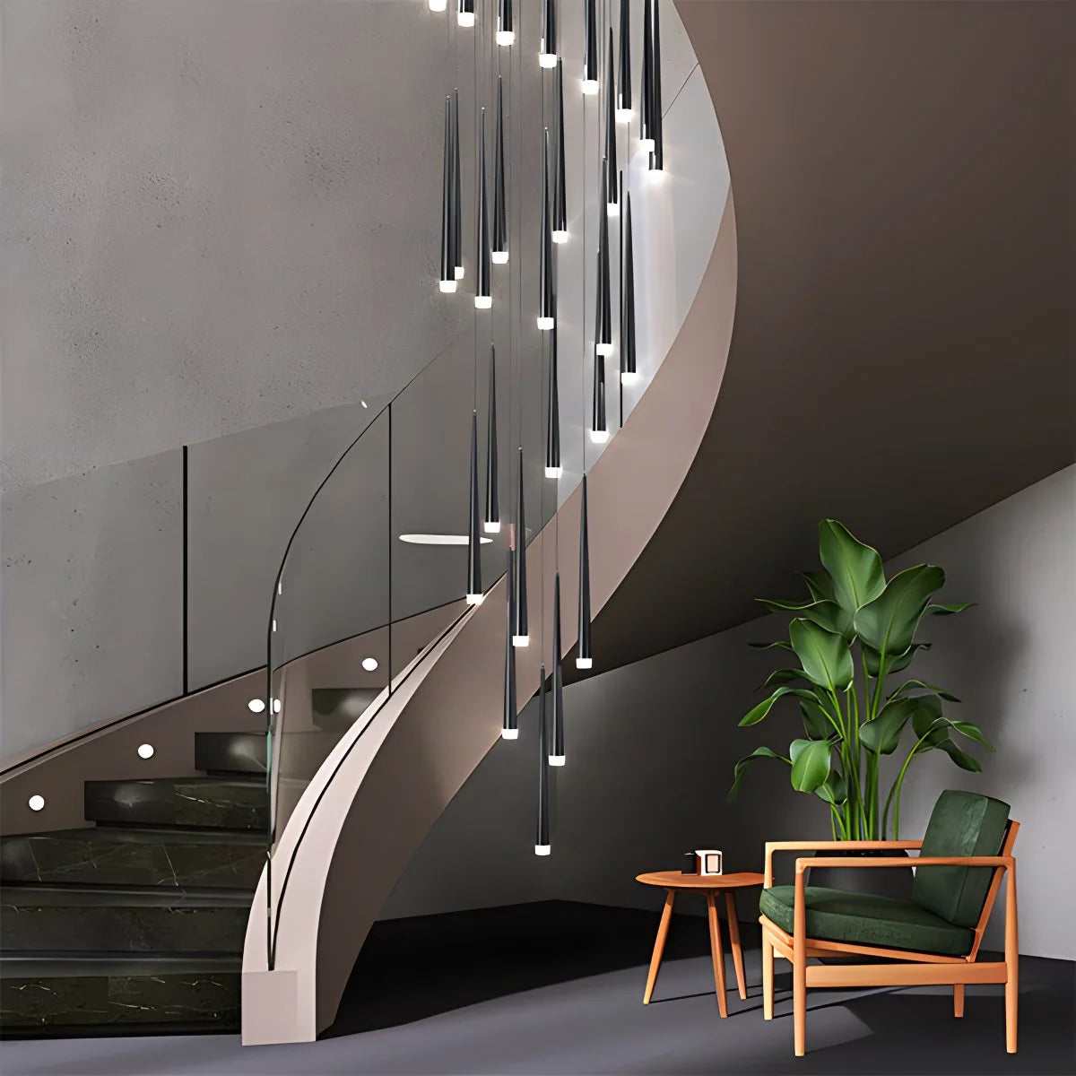 Antizer Meteor Shower Chandelier for Staircase