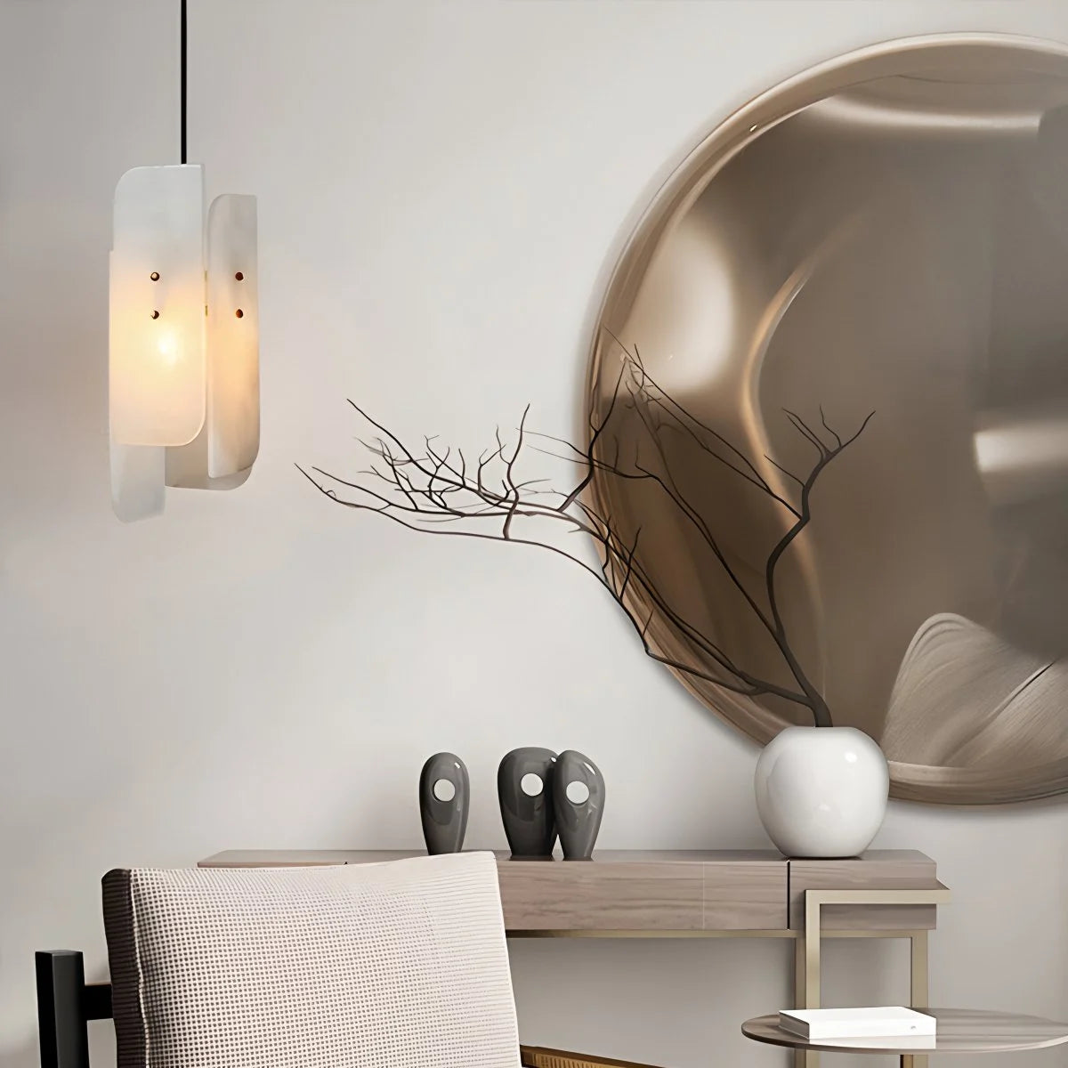 Antizer Minimalist Art Splicing Spanish Alabaster Pendant Light