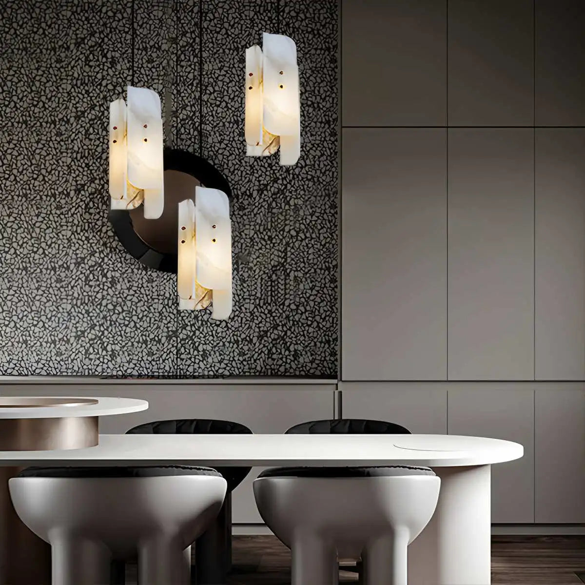 Antizer Minimalist Art Splicing Spanish Alabaster Pendant Light