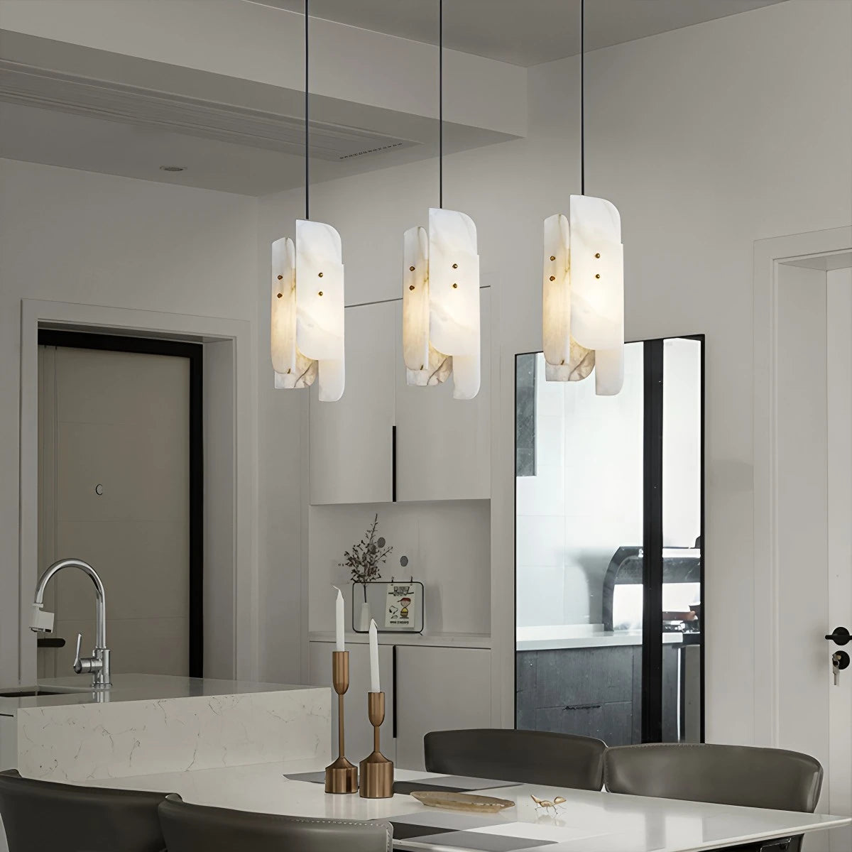 Antizer Minimalist Art Splicing Spanish Alabaster Pendant Light