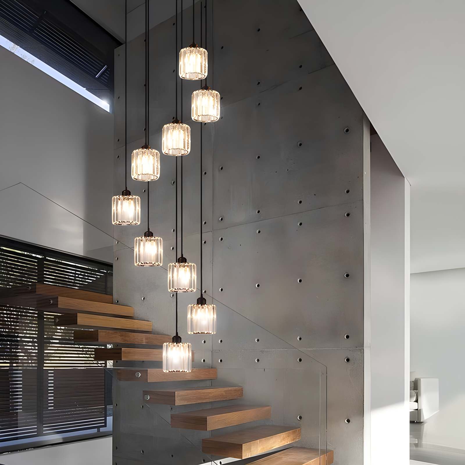 Antizer Kristy Modern Minimalist Glass Chandelier