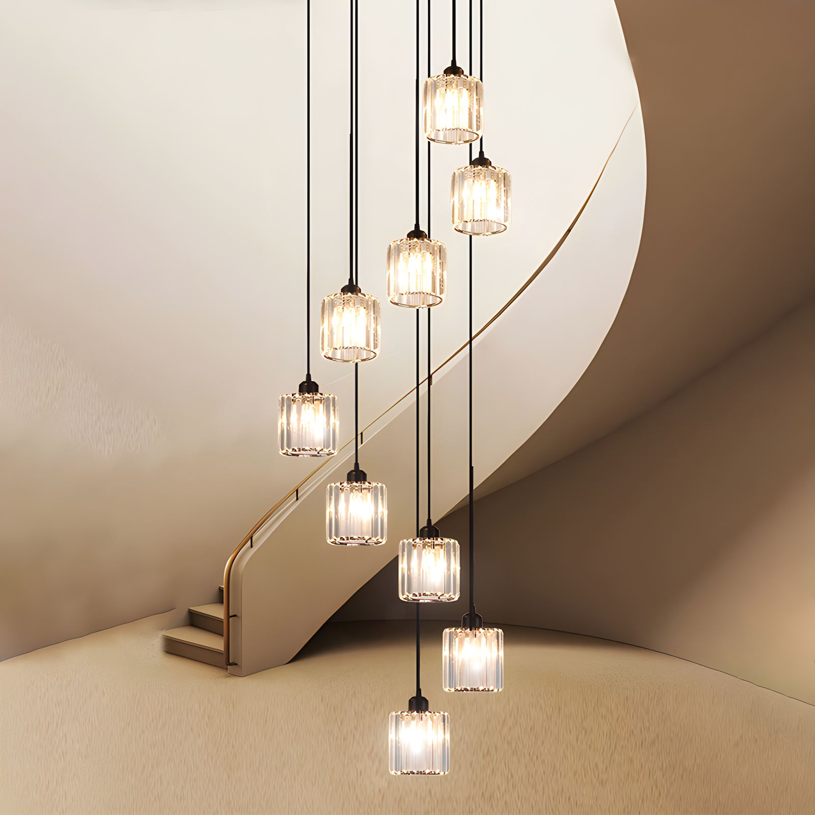 Antizer Kristy Modern Minimalist Glass Chandelier