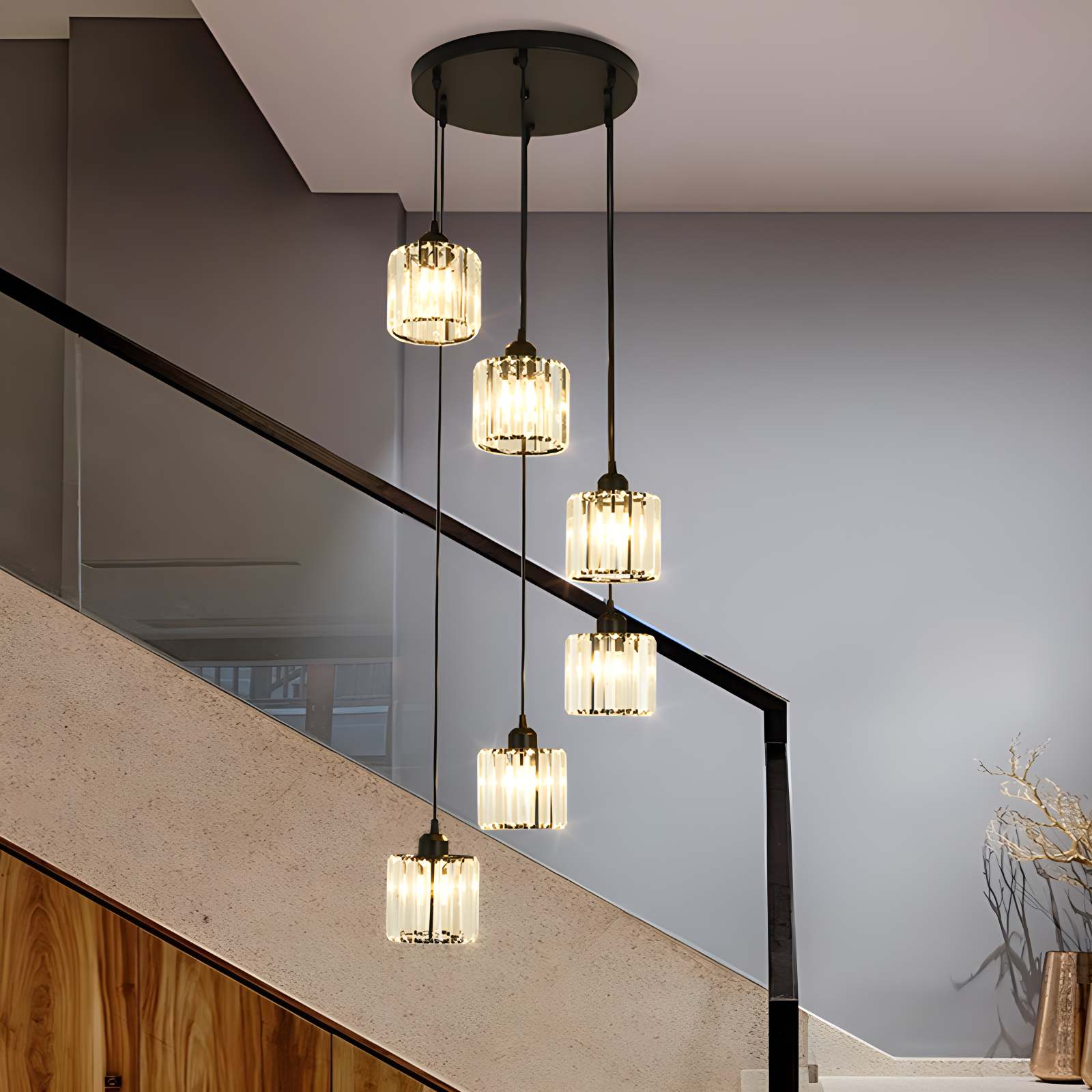 Antizer Kristy Modern Minimalist Glass Chandelier