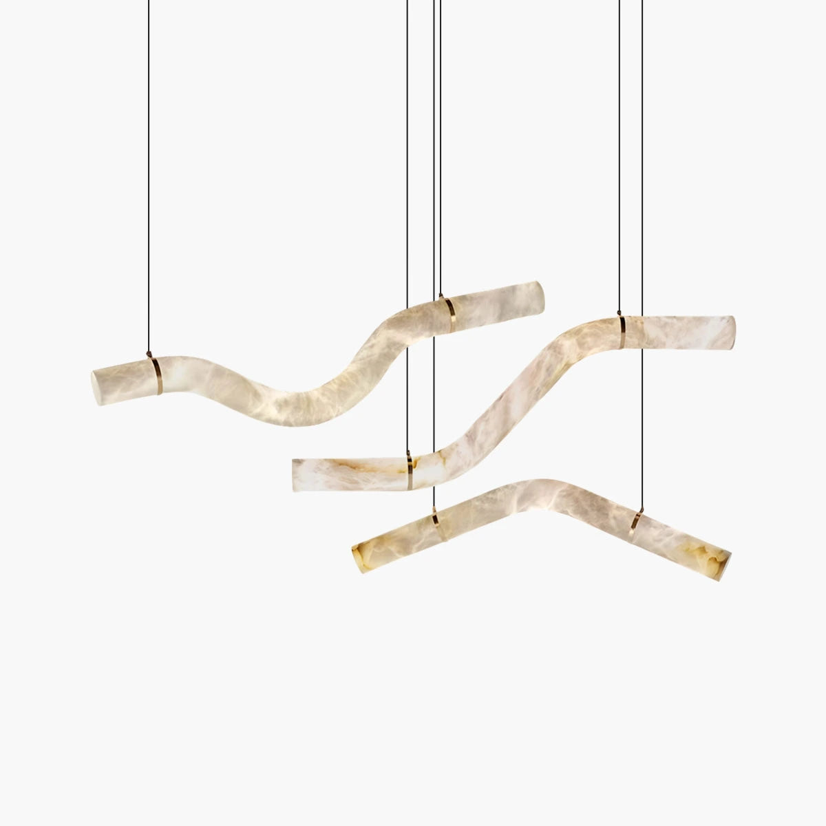 Antizer Minimalist Linear Spanish Alabaster Pendant Light