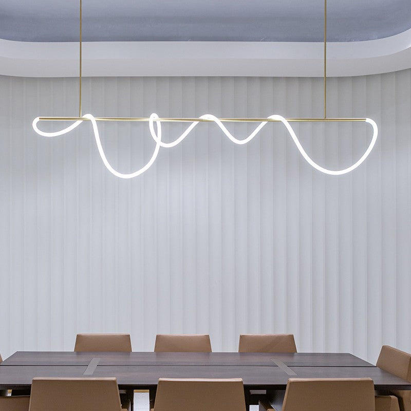 Antizer Modern Long Hose Led Pendant Light for Dining Room