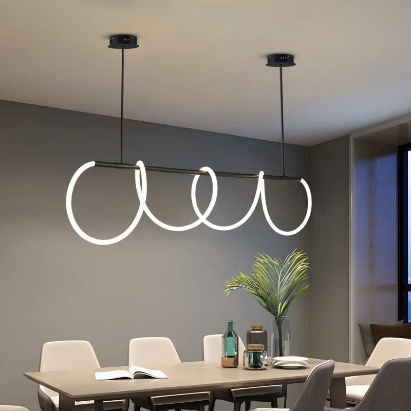 Antizer Modern Long Hose Led Pendant Light for Dining Room