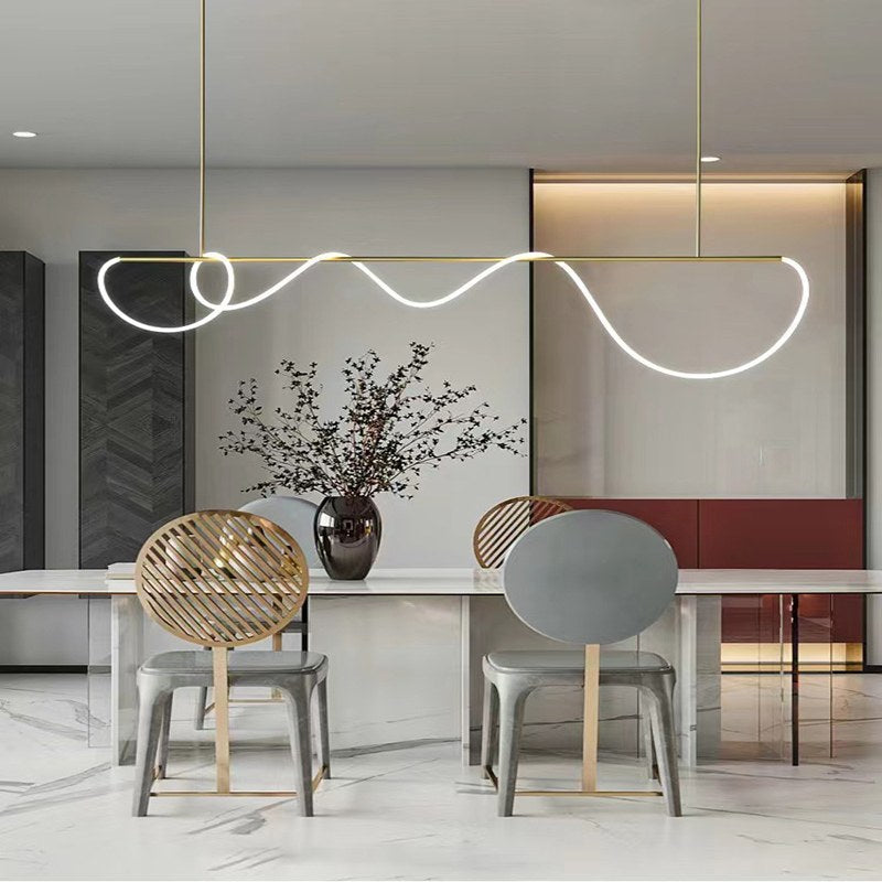 Antizer Modern Long Hose Led Pendant Light for Dining Room