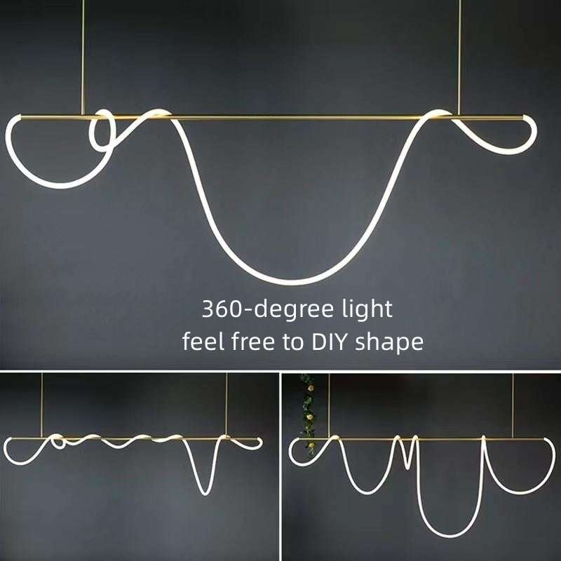 Antizer Modern Long Hose Led Pendant Light for Dining Room