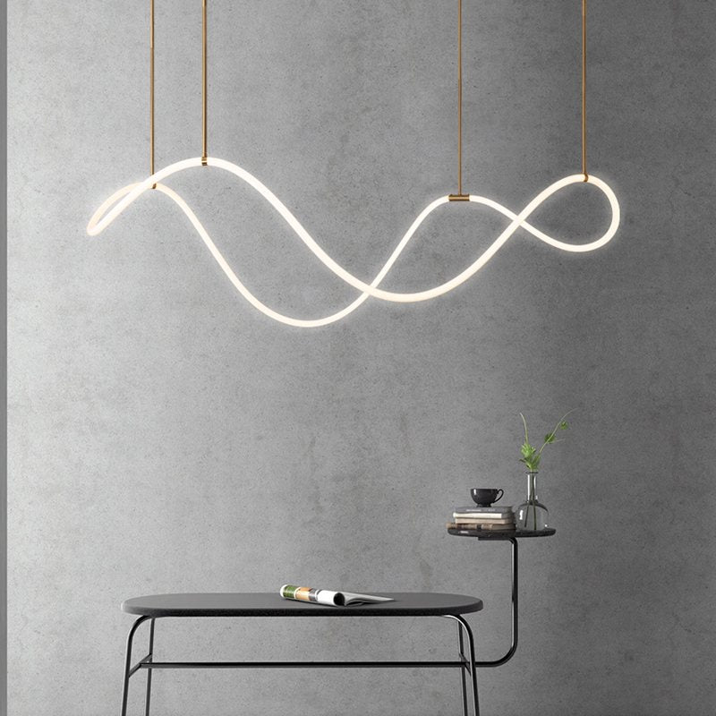 Antizer Modern Long Hose Led Pendant Light for Dining Room