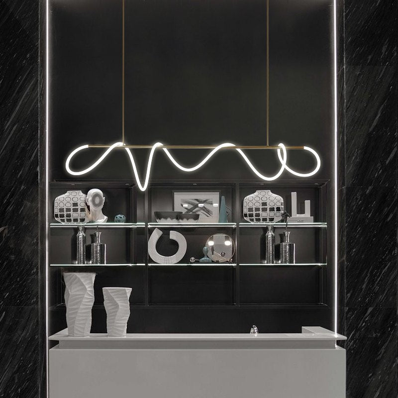 Antizer Modern Long Hose Led Pendant Light for Dining Room