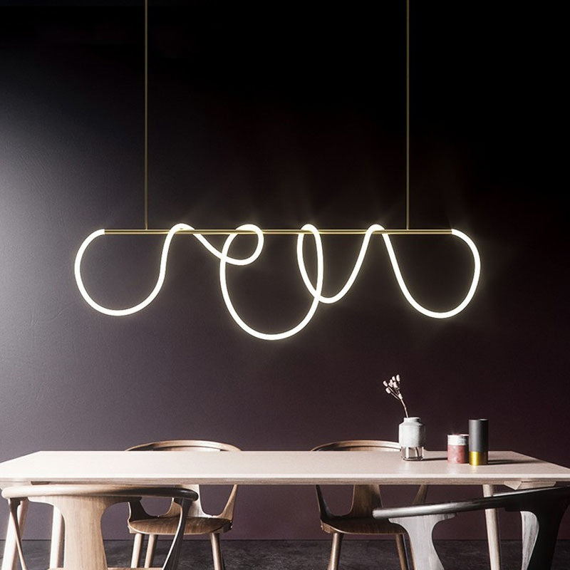 Antizer Modern Long Hose Led Pendant Light for Dining Room