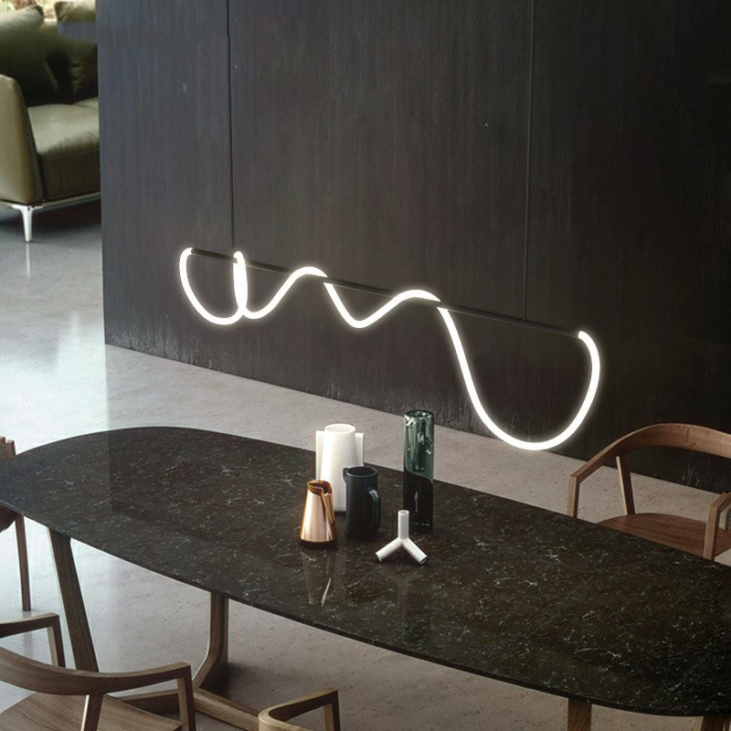Antizer Modern Long Hose Led Pendant Light for Dining Room