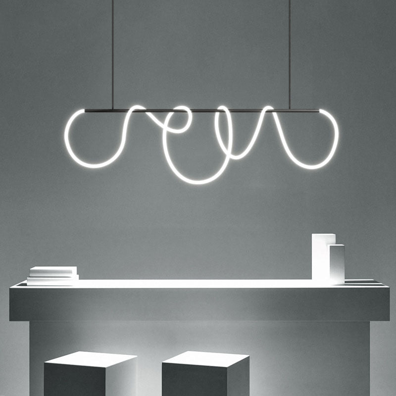 Antizer Modern Long Hose Led Pendant Light for Dining Room