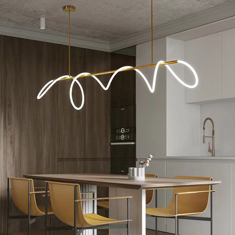 Antizer Modern Long Hose Led Pendant Light for Dining Room