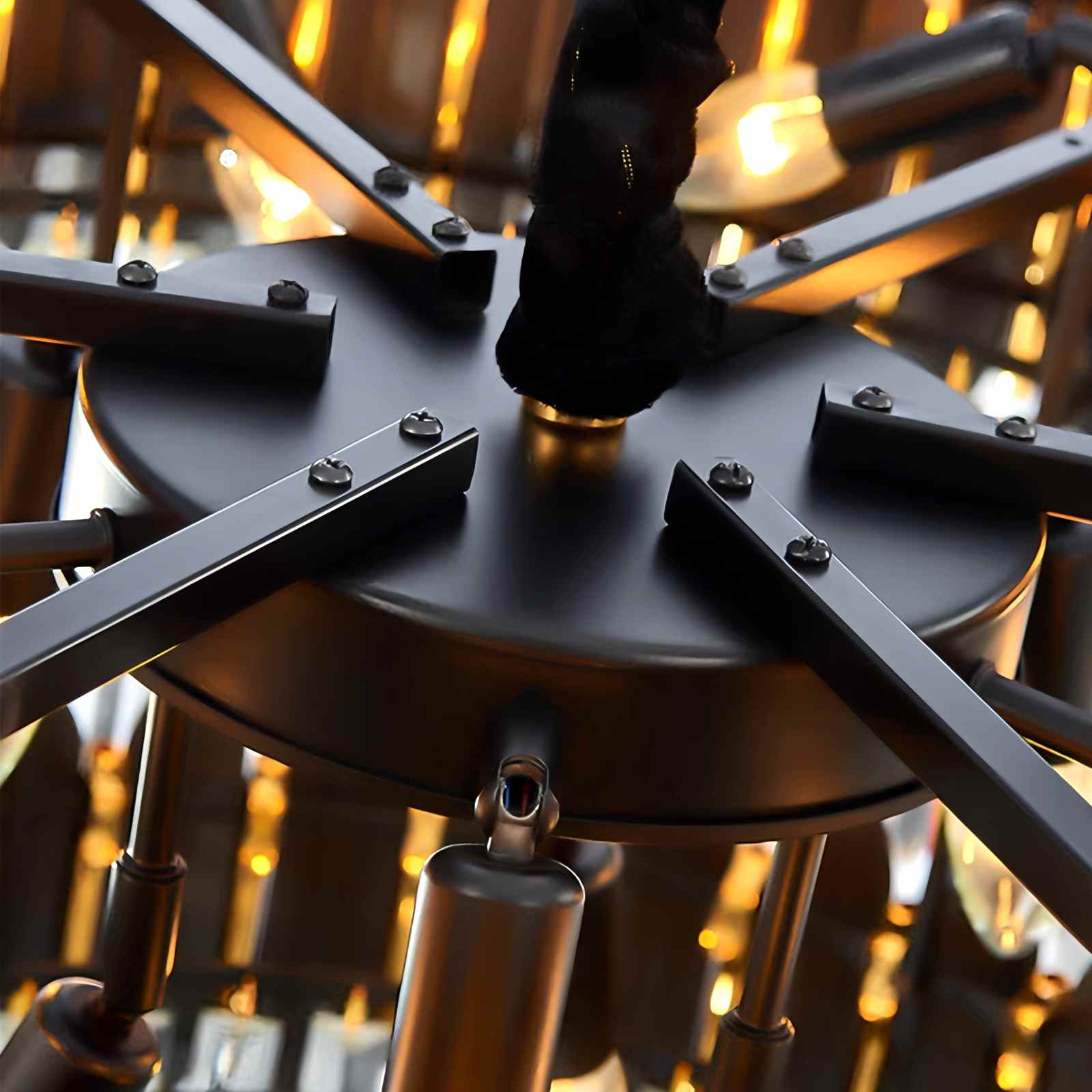 Antizer Modern Black Gold Luxury Crystal Chandelier
