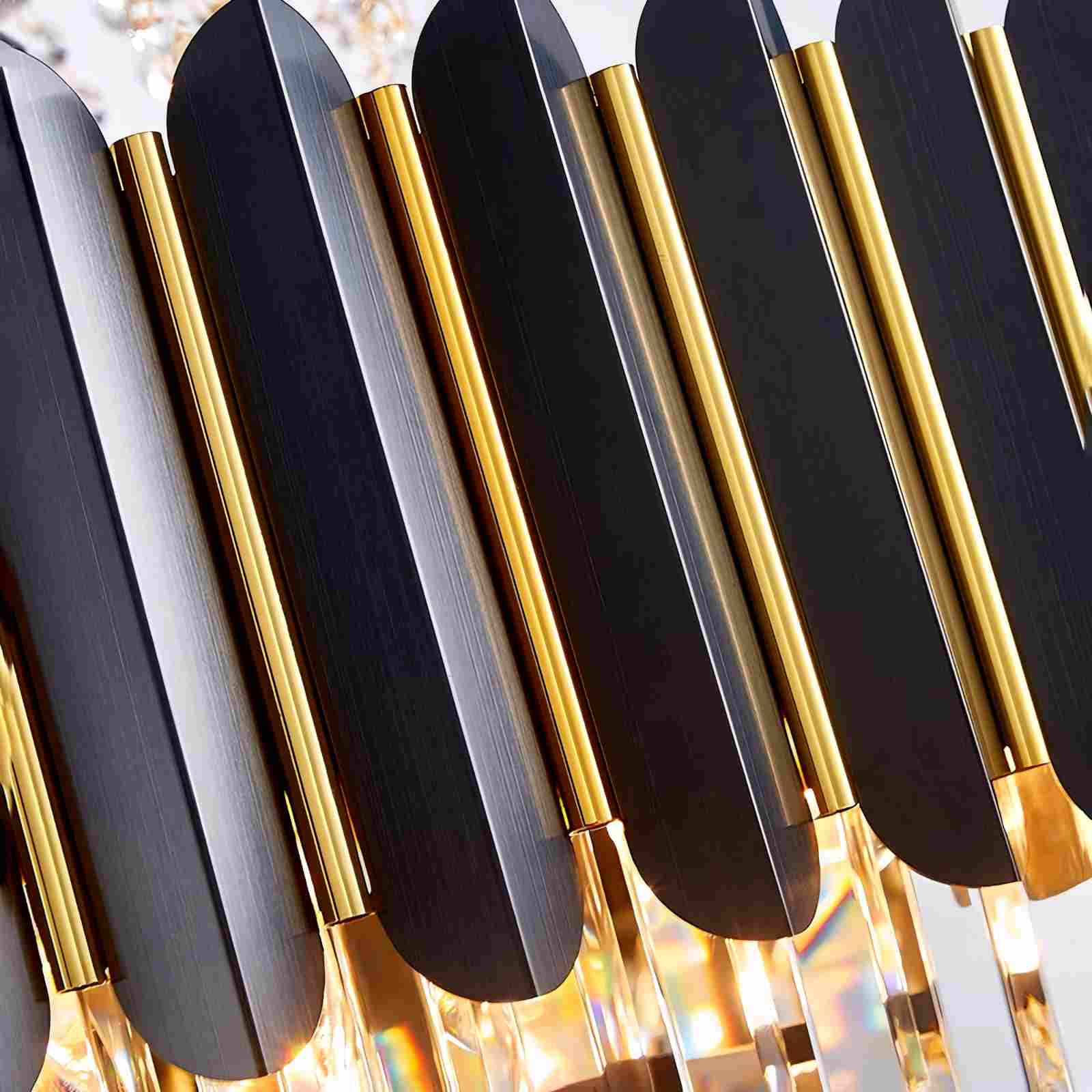 Antizer Modern Black Gold Luxury Crystal Chandelier