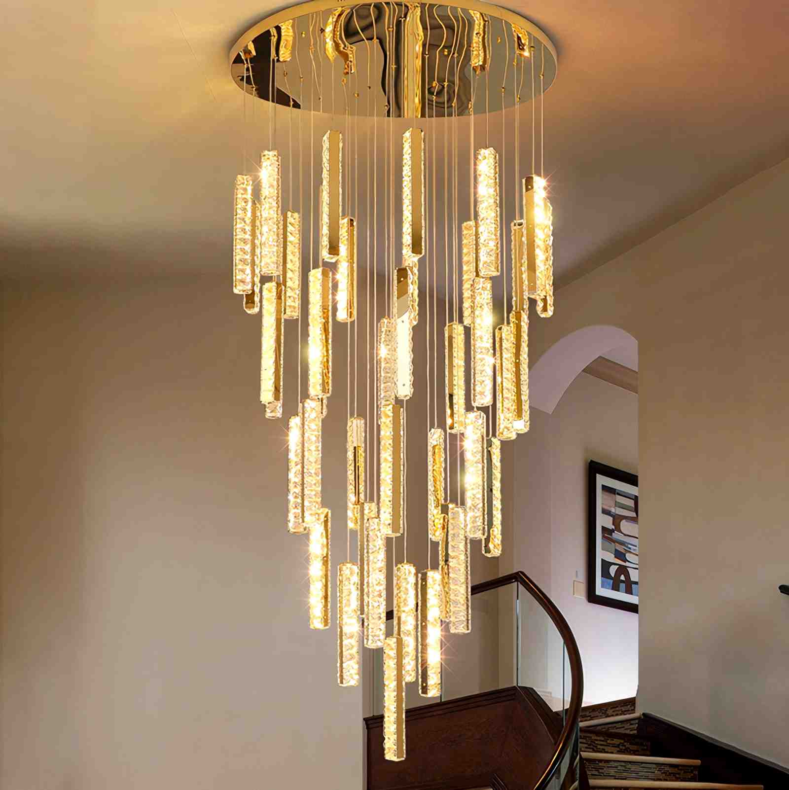 Antizer Nordic Crystal LED Chandelier Gold