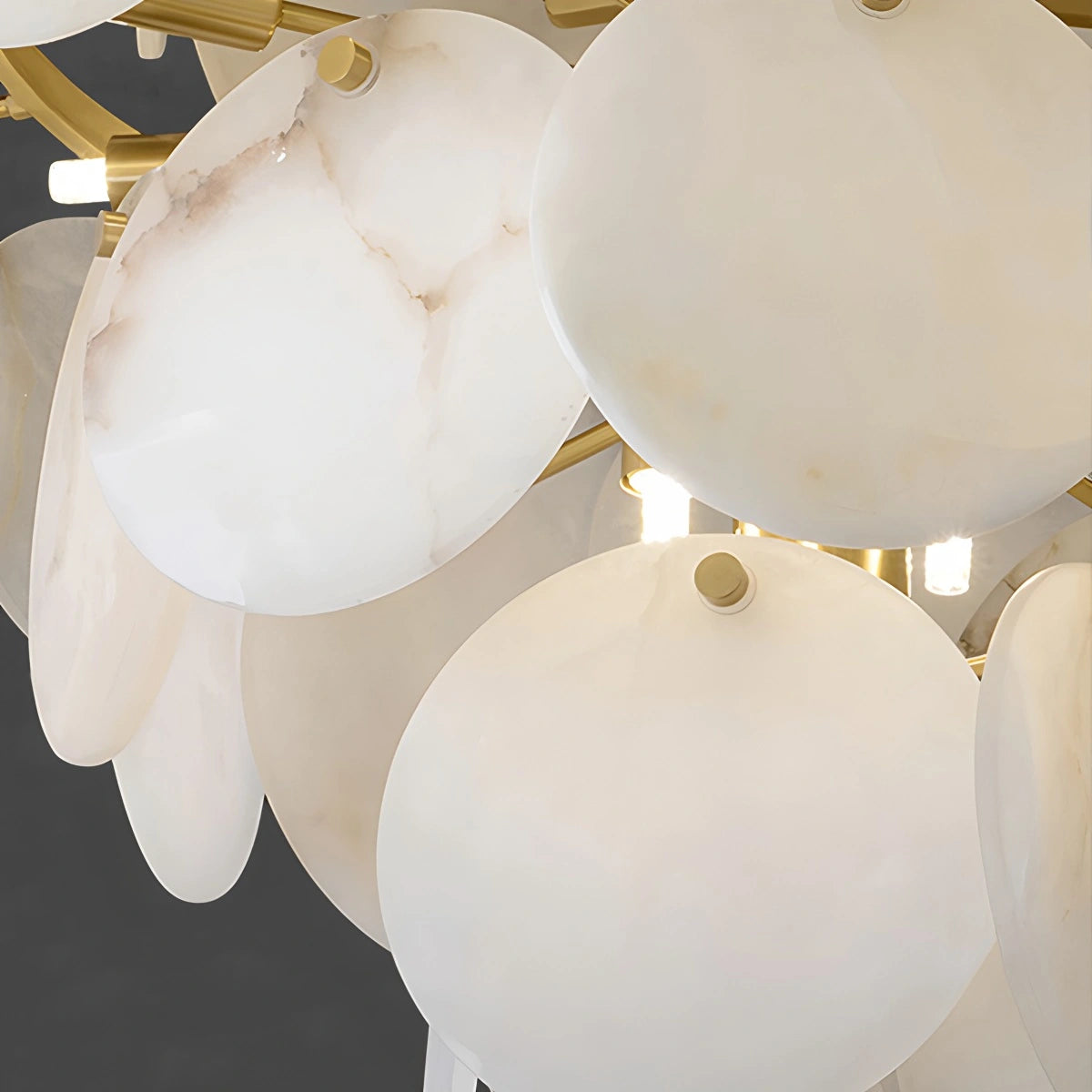 Antizer Modern Round Shell Spanish Alabaster Chandelier