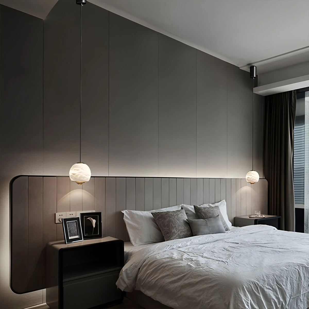 alabaster pendant light for bedside