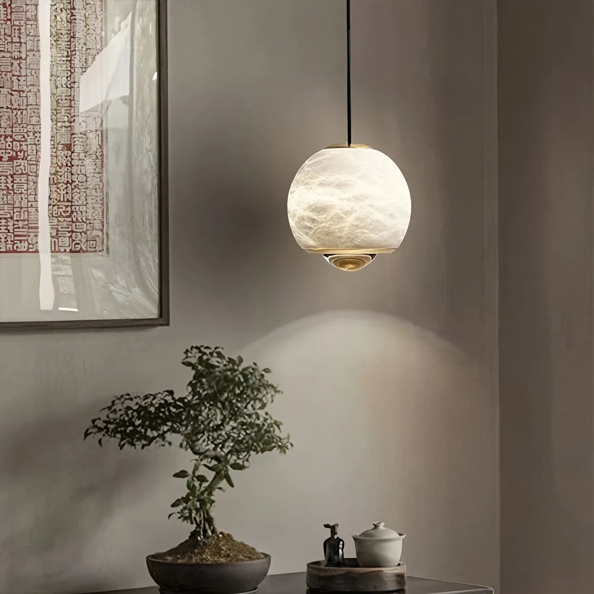 modern alabaster pendant light