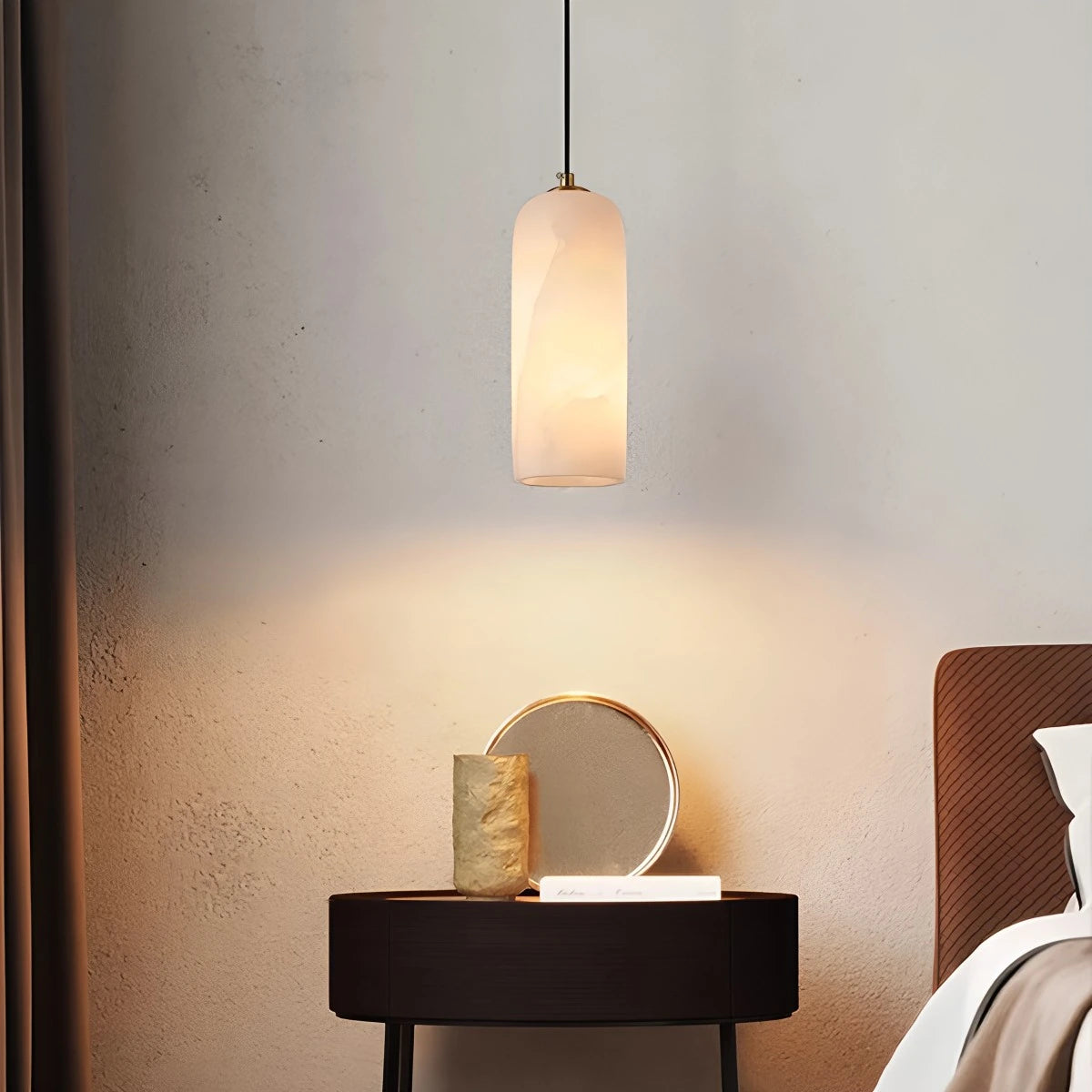 Antizer Modern All Copper Spanish Alabaster Pendant Light