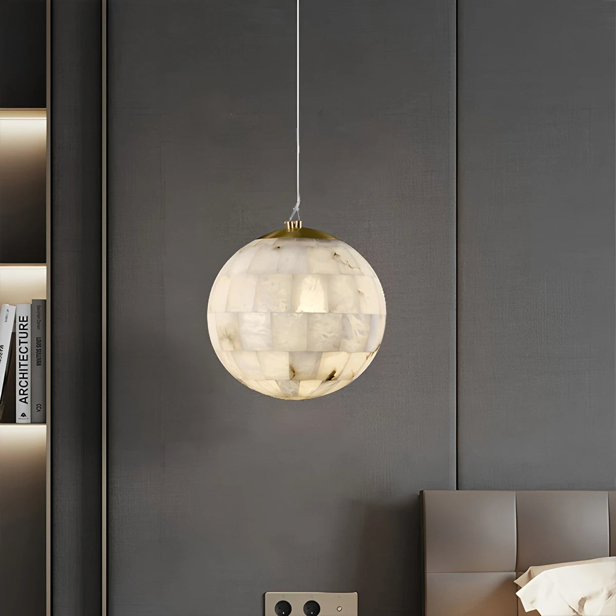 Antizer Modern Creative Spliced Ball Spanish Alabaster Pendant Light