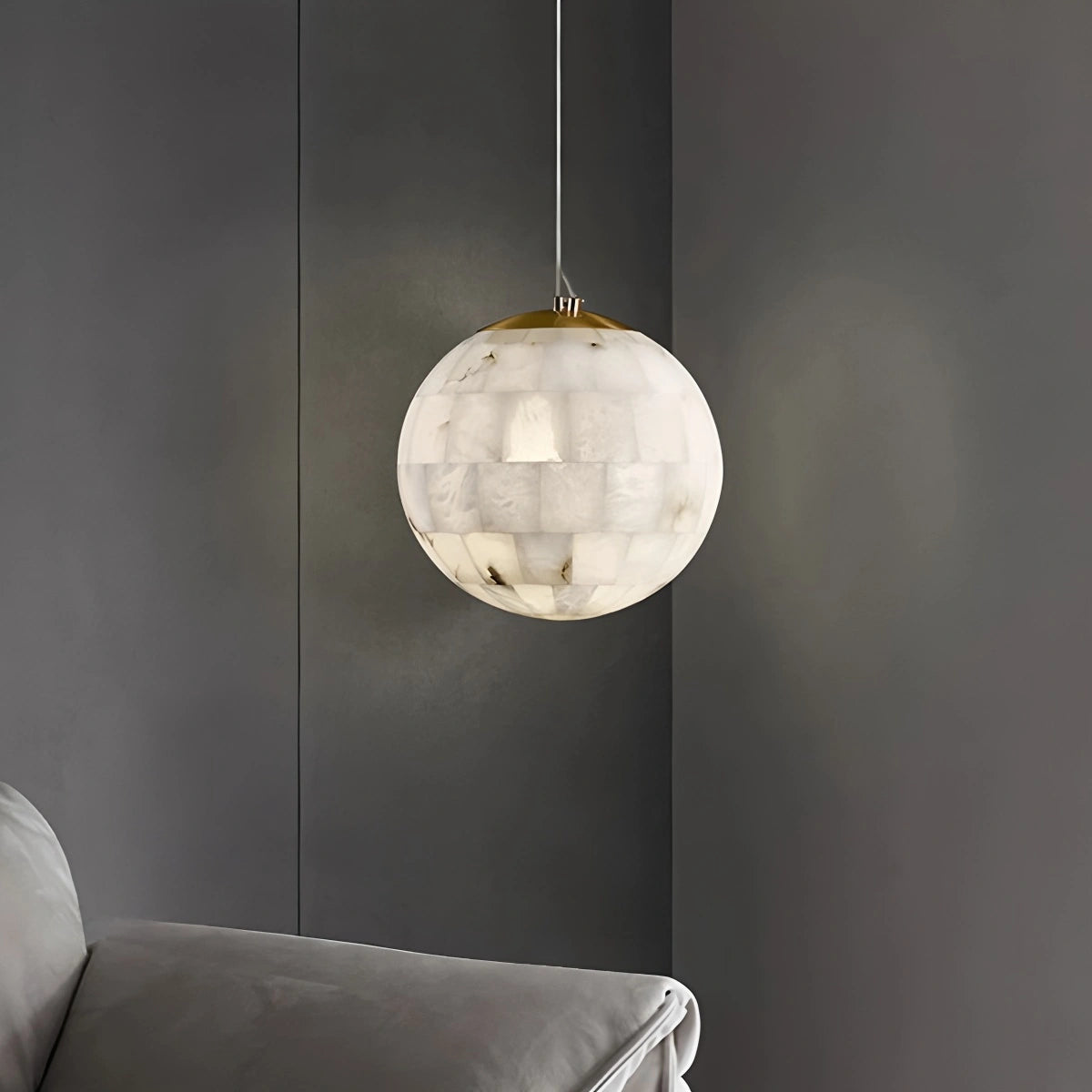 Antizer Modern Creative Spliced Ball Spanish Alabaster Pendant Light