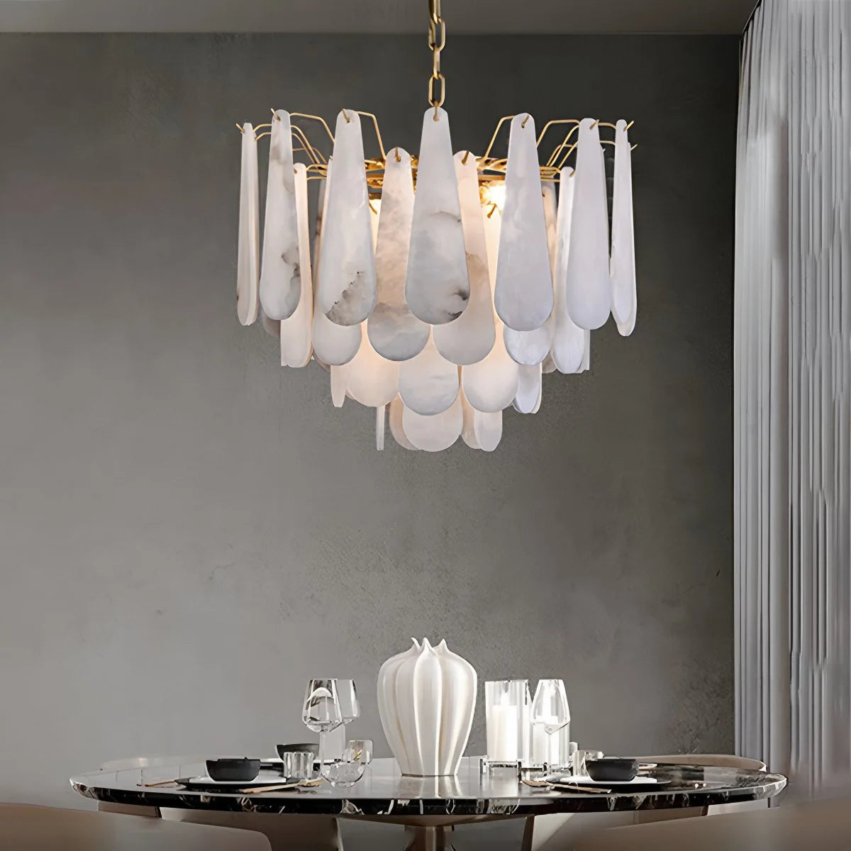 Antizer Modern Luxury Multi-layer Spanish Alabaster Chandelier