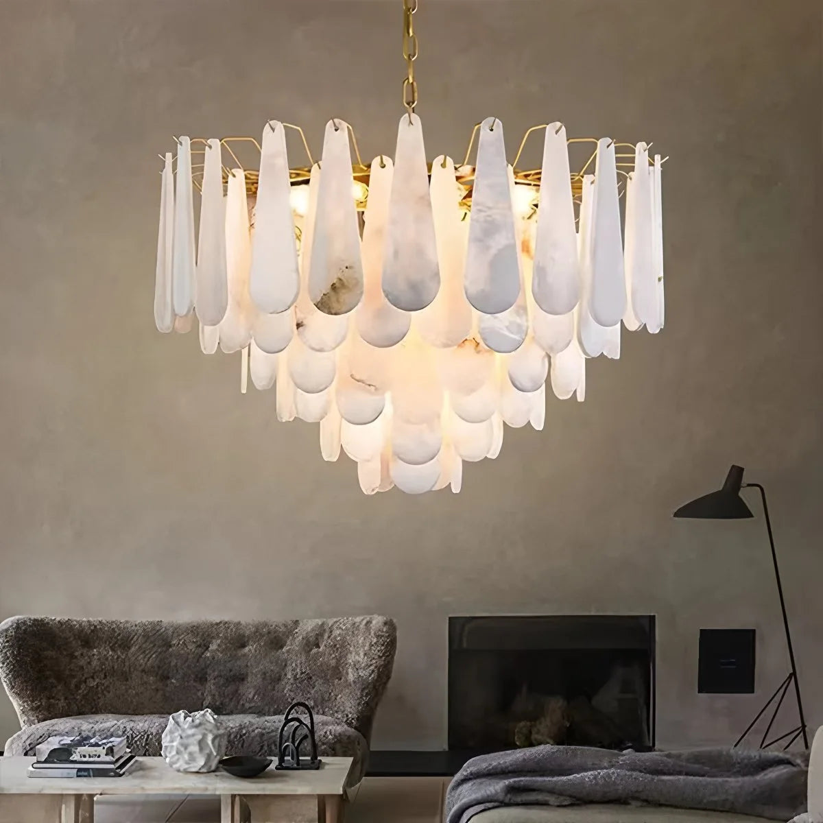 Antizer Modern Luxury Multi-layer Spanish Alabaster Chandelier