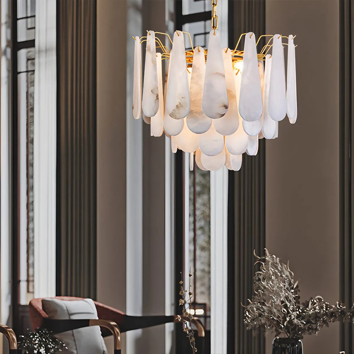 Antizer Modern Luxury Multi-layer Spanish Alabaster Chandelier