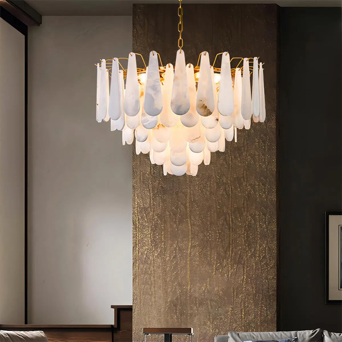 Antizer Modern Luxury Multi-layer Spanish Alabaster Chandelier