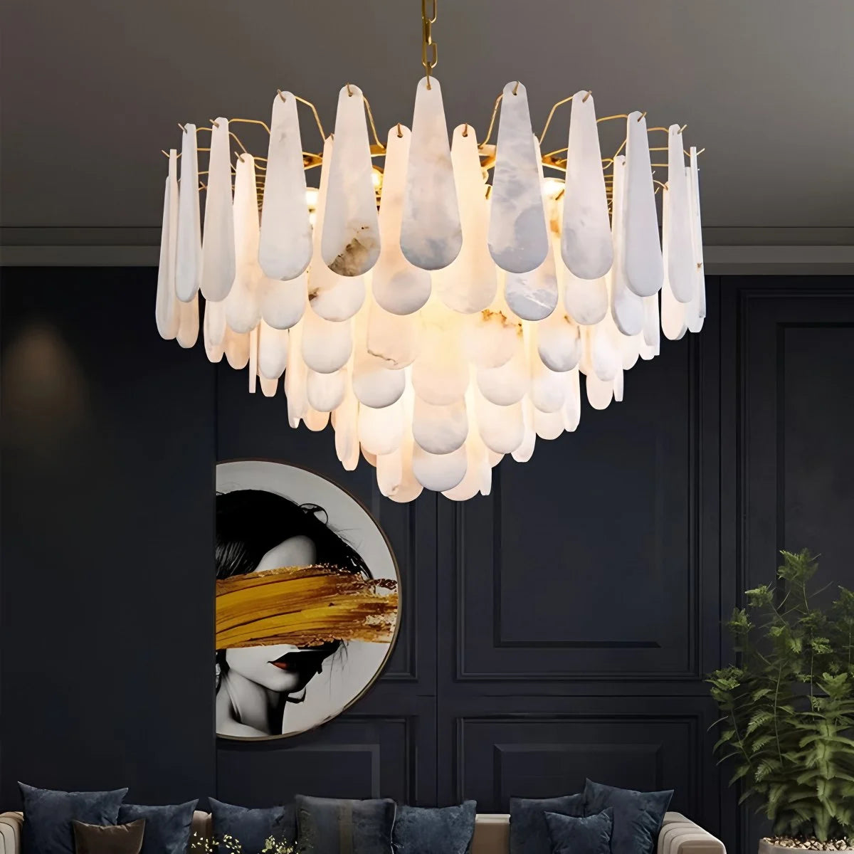 Antizer Modern Luxury Multi-layer Spanish Alabaster Chandelier