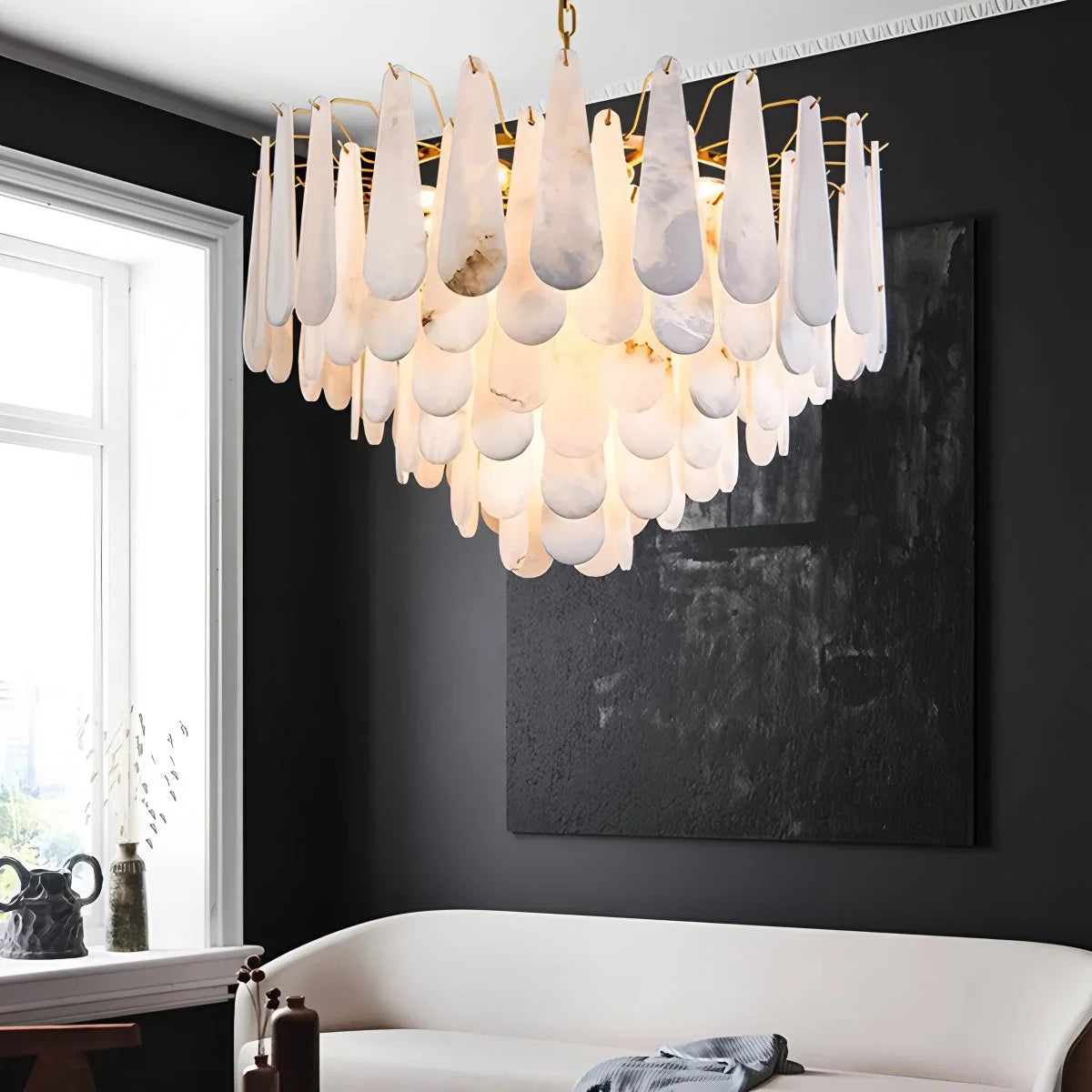Antizer Modern Luxury Multi-layer Spanish Alabaster Chandelier