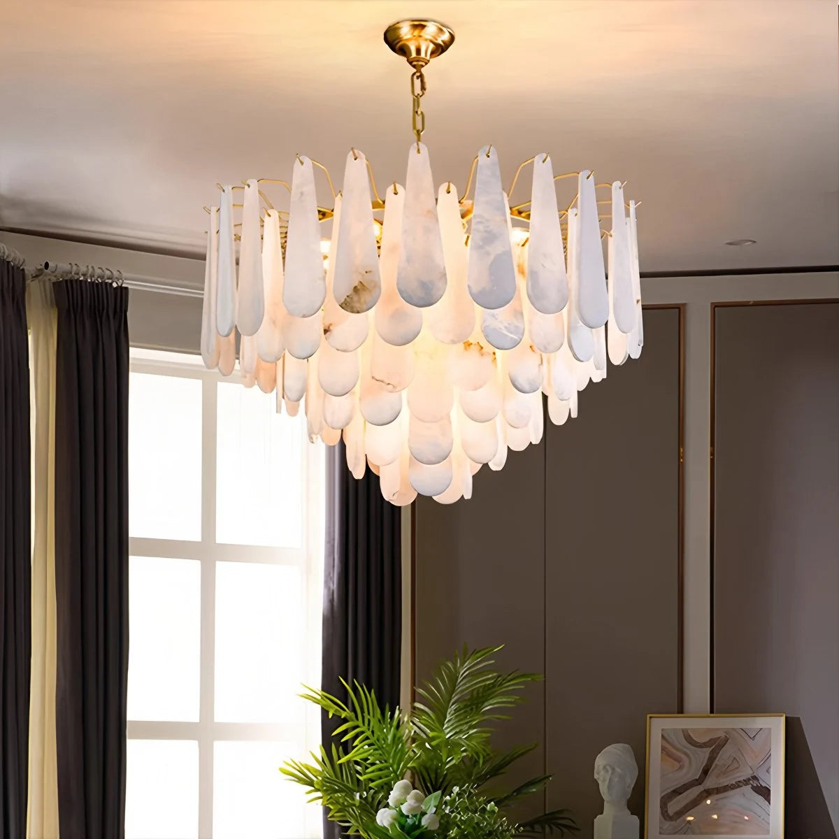 Antizer Modern Luxury Multi-layer Spanish Alabaster Chandelier
