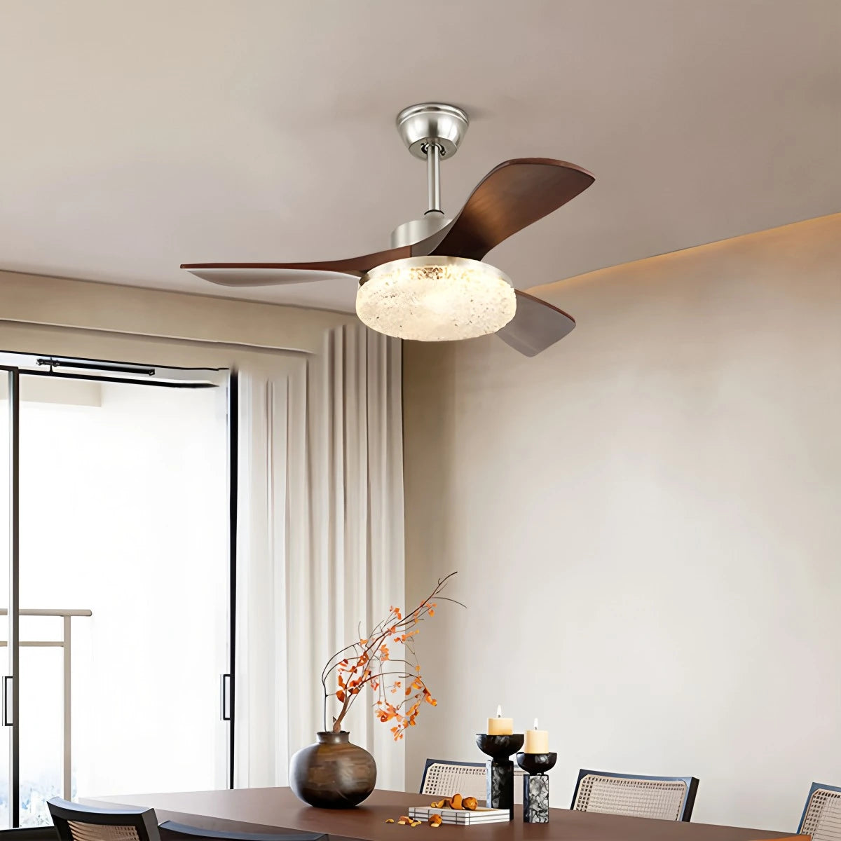 Antizer Vintage Luxury Wood Ceiling Fan Light