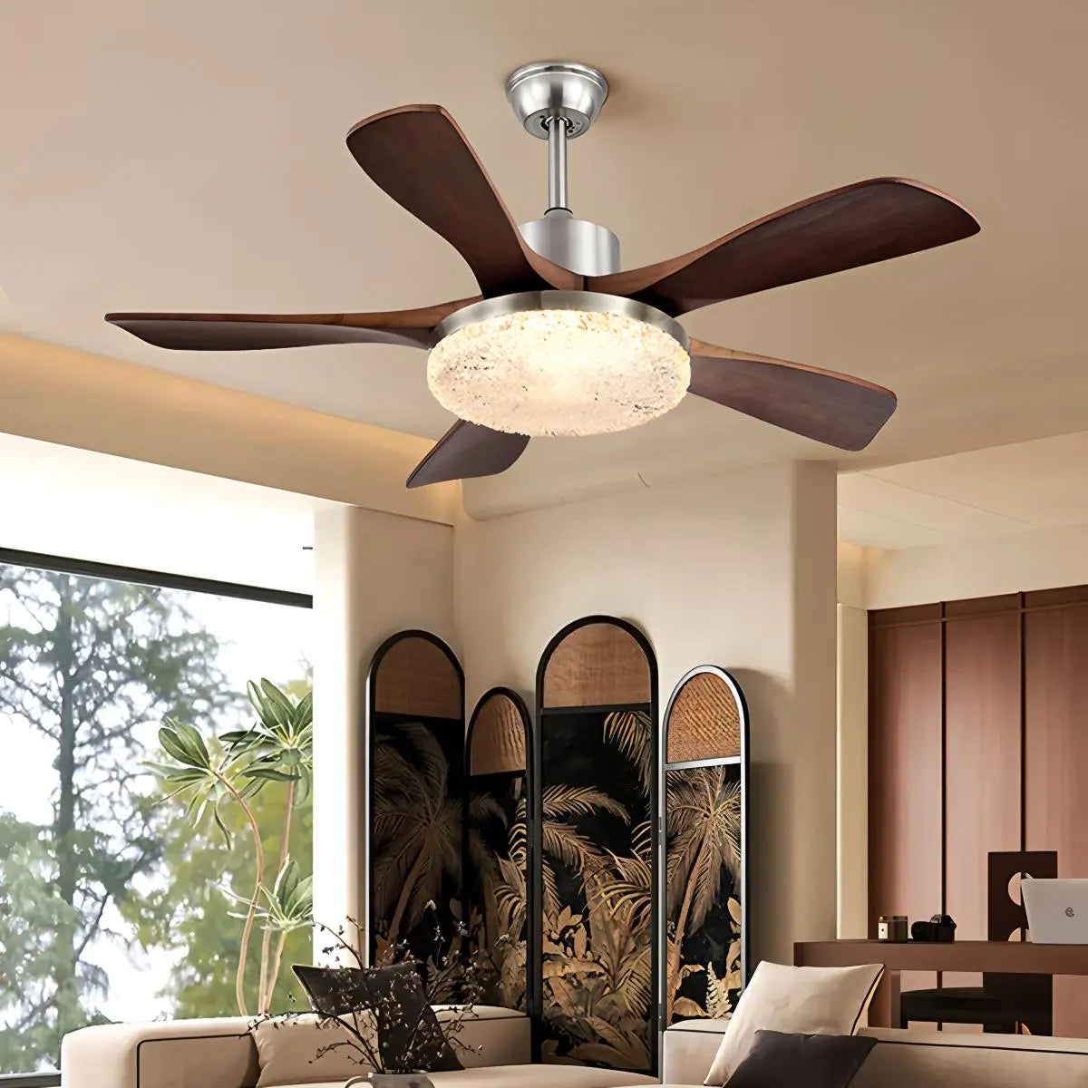 Antizer Vintage Luxury Wood Ceiling Fan Light