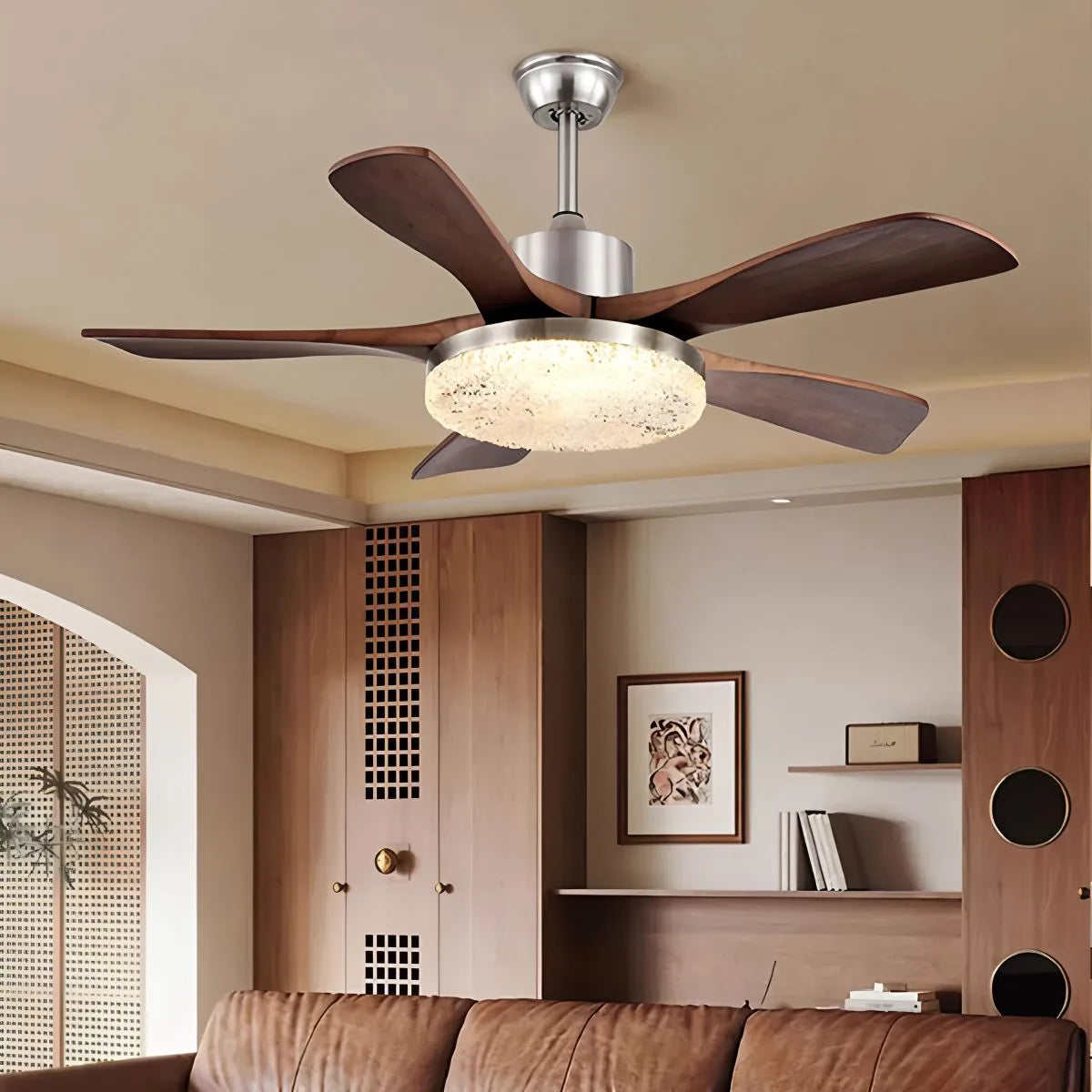 Antizer Vintage Luxury Wood Ceiling Fan Light