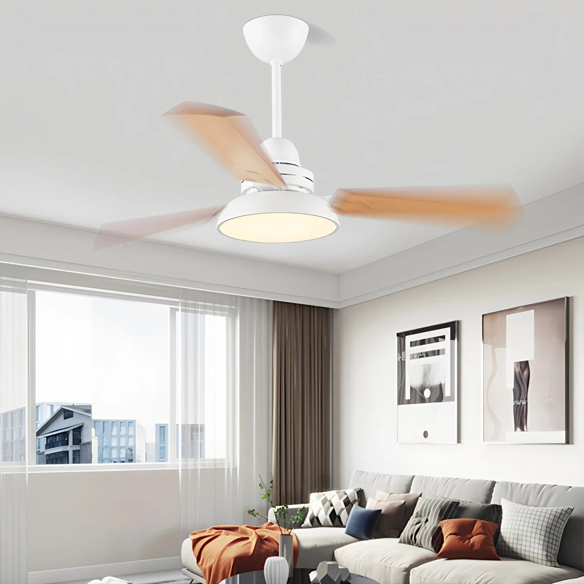 Antizer Modern Minimalist Three Leaf Ceiling Fan Light