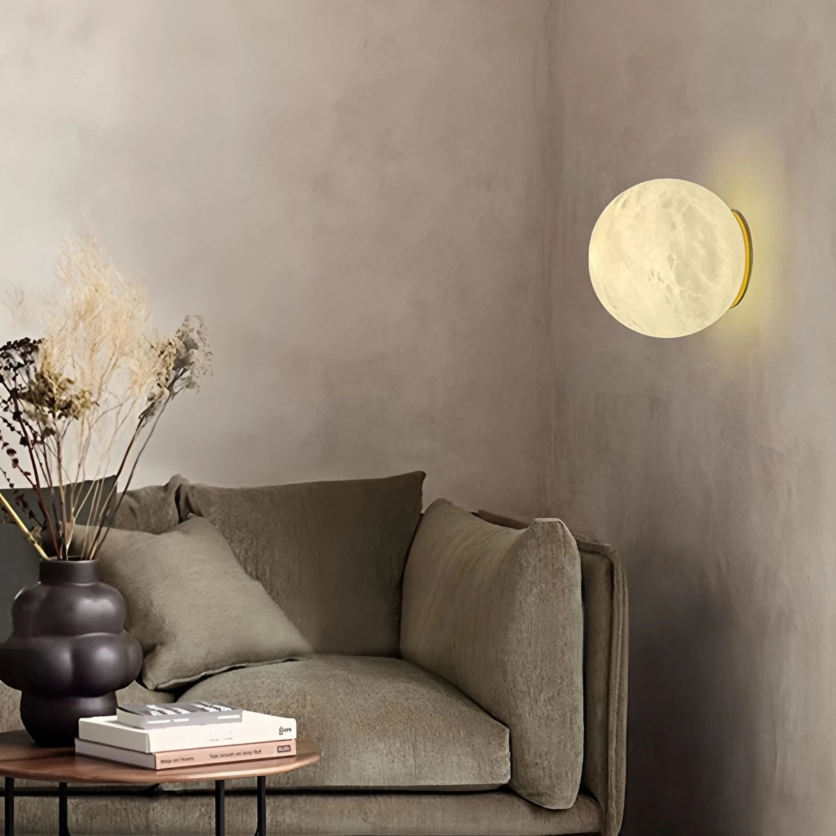 Antizer Modern Spherical Spanish Alabaster Wall Sconce