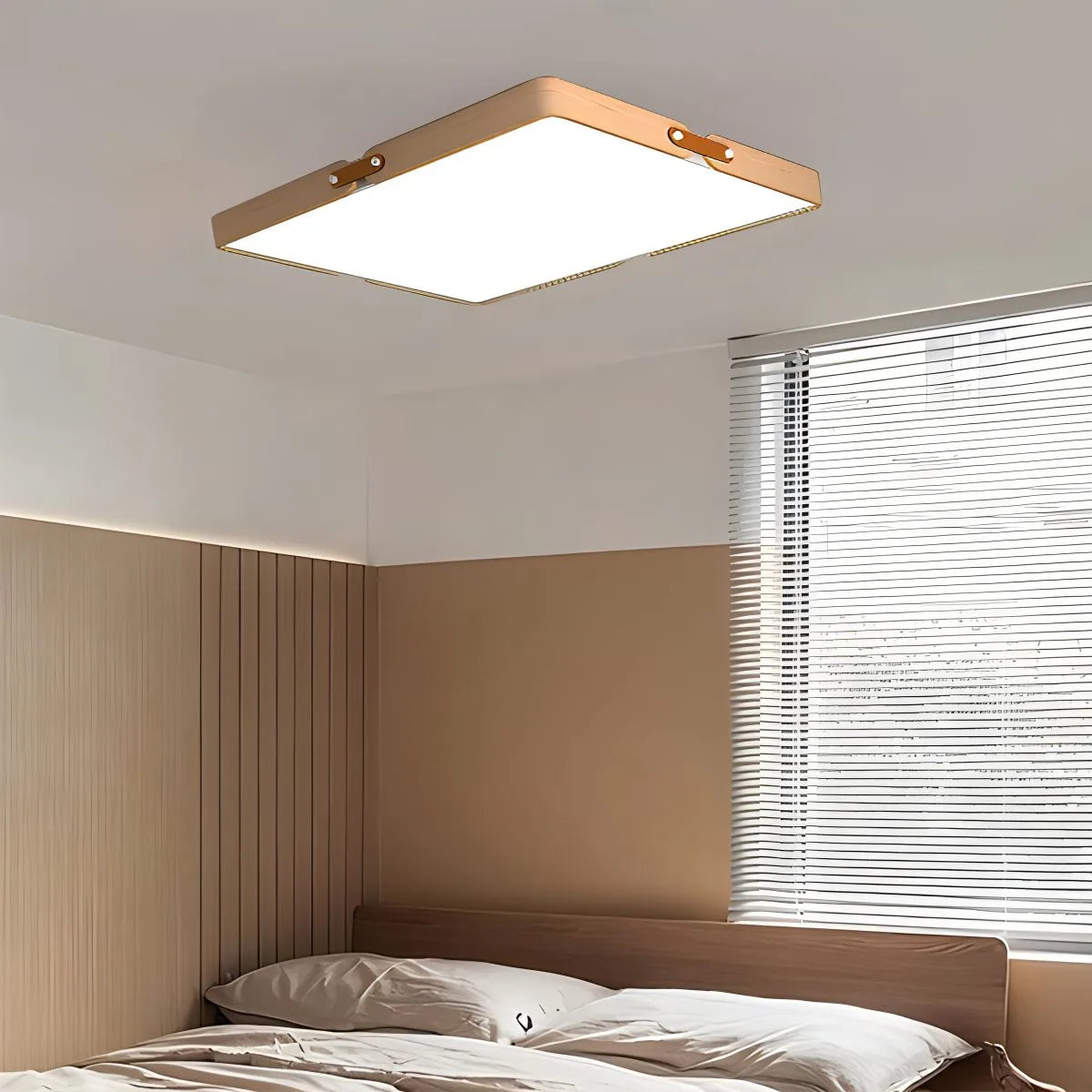 Antizer Nordic Wood Ceiling Light for Bedroom Wood Rectangle 90cm / 35.43"