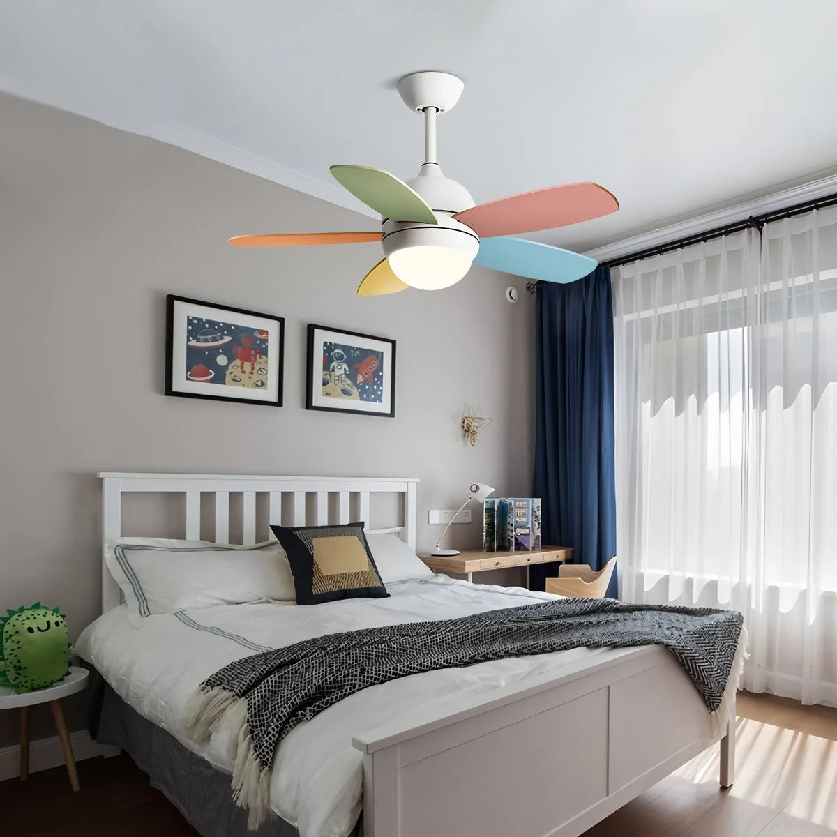 Antizer Nordic Colorful Leaf Ceiling Fan Light