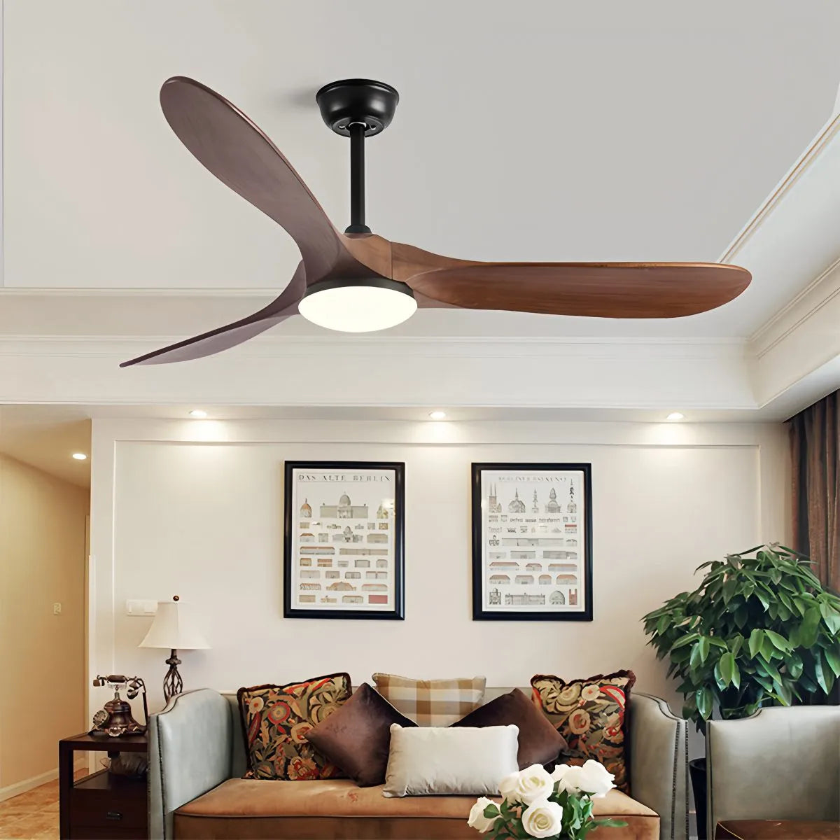 Antizer Nordic Wood Ceiling Fan with Light