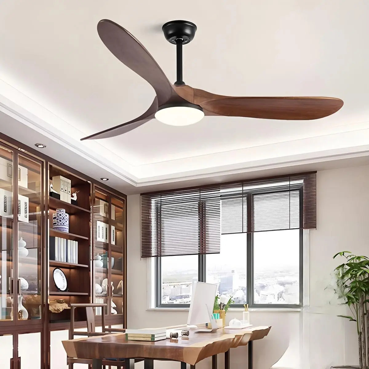 Antizer Nordic Wood Ceiling Fan with Light
