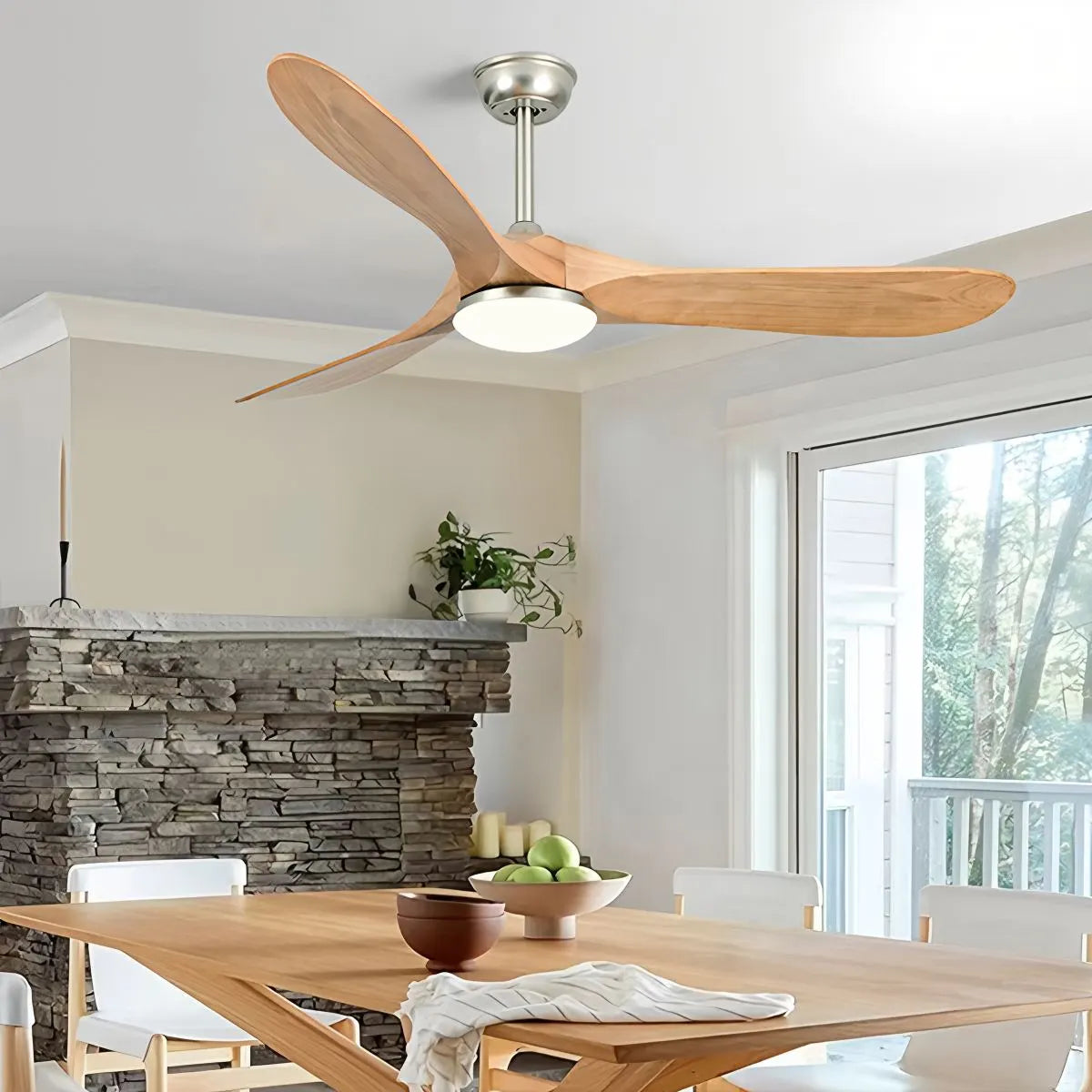 Antizer Nordic Wood Ceiling Fan with Light