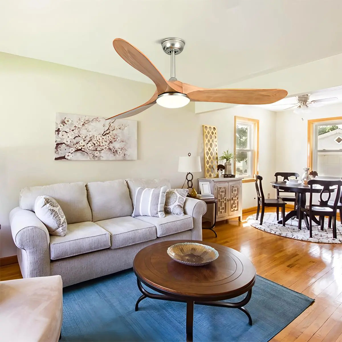 Antizer Nordic Wood Ceiling Fan with Light