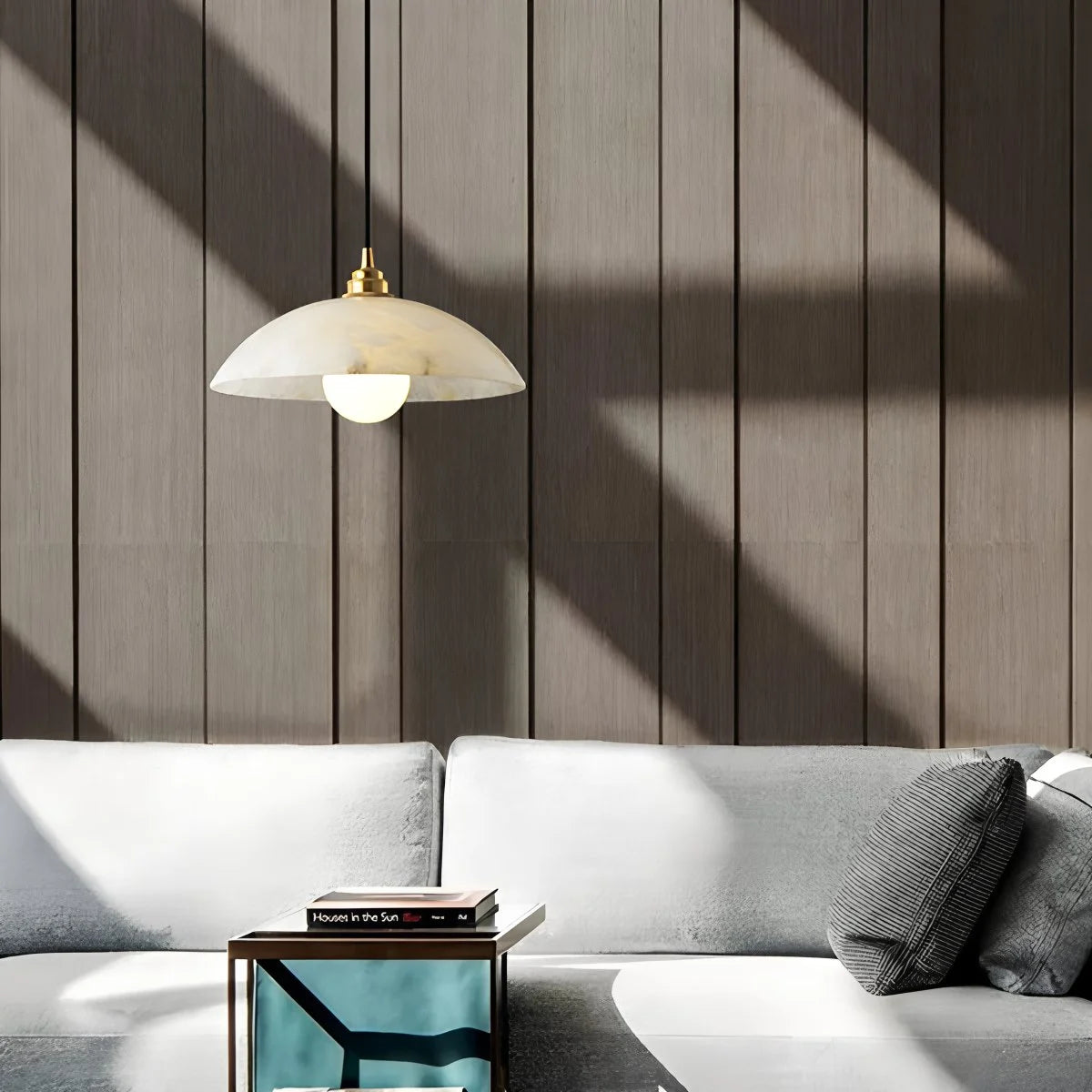 Antizer Dome Spanish Alabaster Pendant Light for Dining Room
