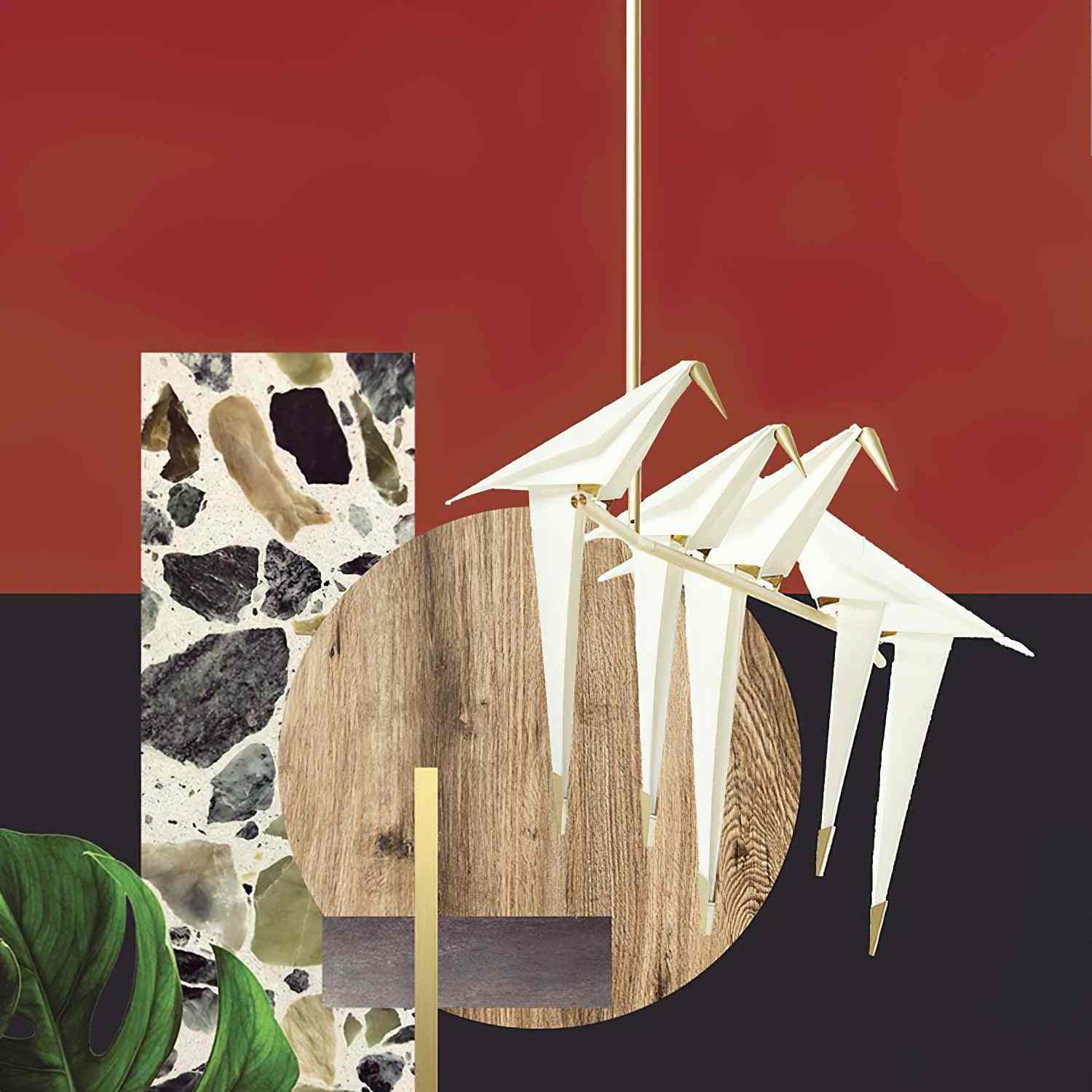 Antizer Paper Crane Bird Chandelier for Dining Room