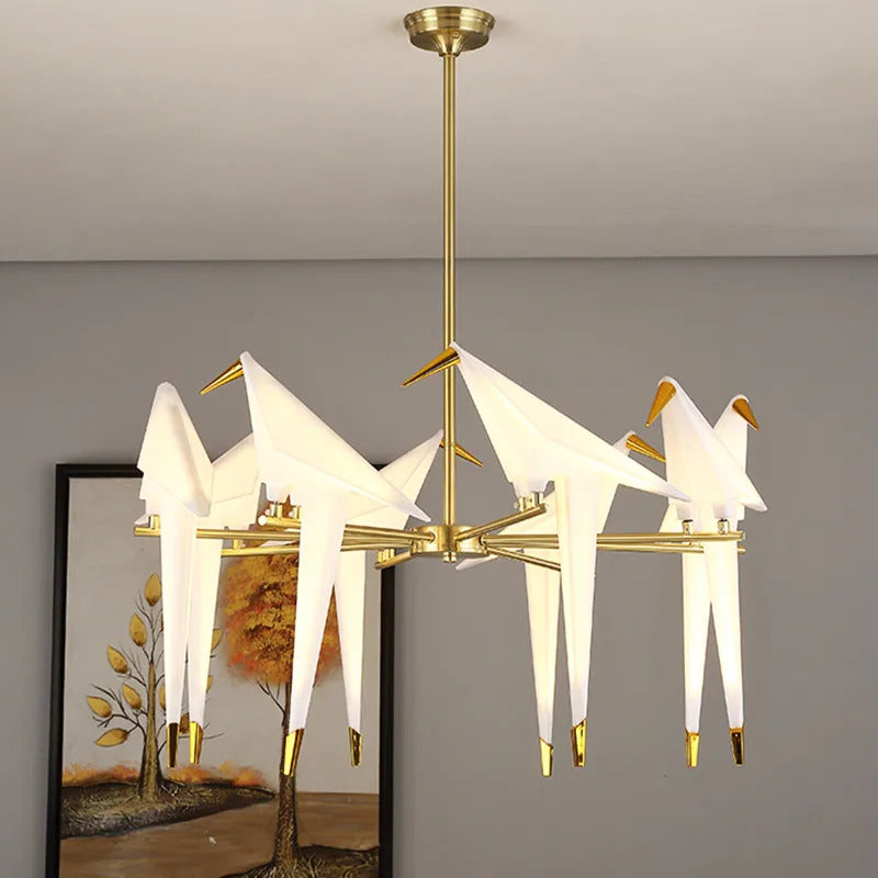 Antizer Paper Crane Bird Chandelier for Dining Room